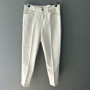 DG2 Diane Gilman Jeans Womens Size 10 Tall White Denim Stretch Skinny High Rise